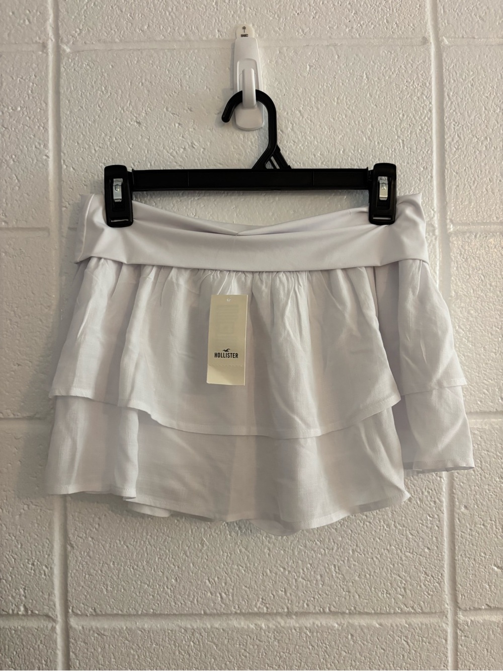 Hollister White Layered Ruffle Mini Skirt S
